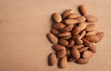Closeup of almond bread on wooden background, vintage tone, bread
