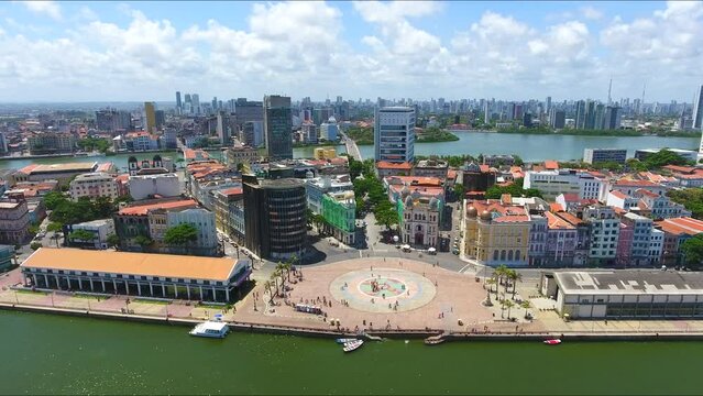 Marco Zero do Recife, Pernambuco Nordeste do Brasil, importante ponto tur&iacute;stico da Cidade
