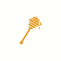 Honey ladle icon vector isolated on white background Vector