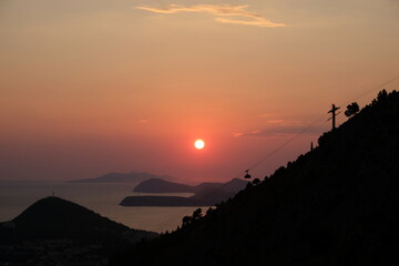 Sunset views from srd hill in dubrovnik
