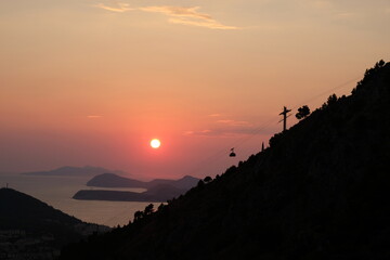 Sunset views from srd hill in dubrovnik