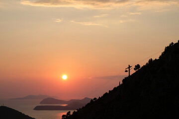 Sunset views from srd hill in dubrovnik