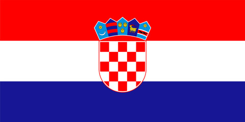 Croatia flag standard shape and color - obrazy, fototapety, plakaty