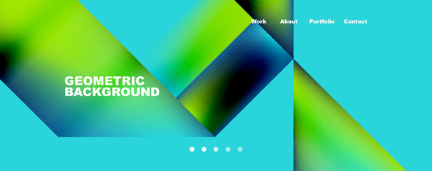 Trendy minimal geometric composition abstract background. Triangle fluid bright colors backdrop. Vector Illustration For Wallpaper, Banner, Background, Card, Book Illustration, landing page