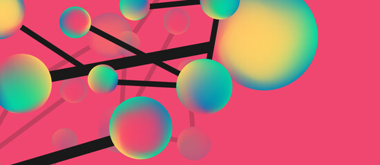 Line points connections geometric abstract background