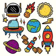 Astronaut doodle cartoon illustration design