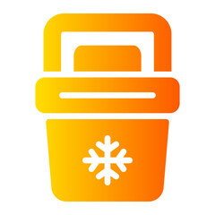 portable fridge gradient icon