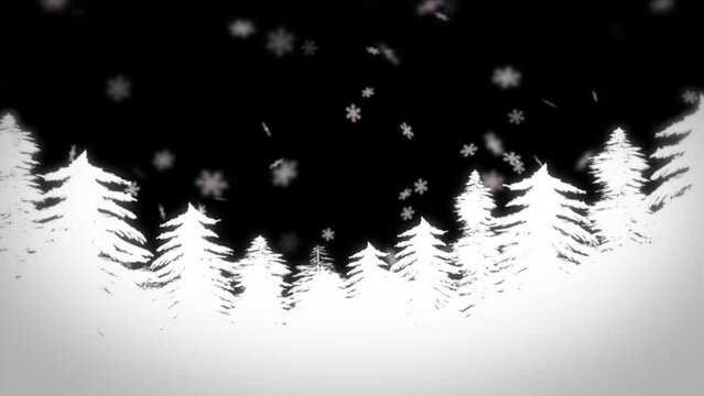 Falling snowflake background loop material