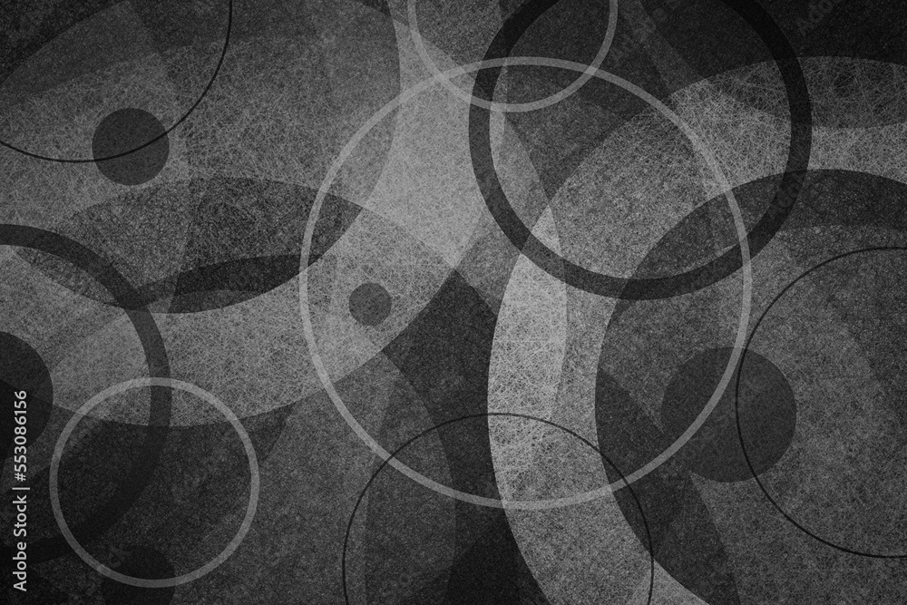 Canvas Prints circles of black and white in abstract geometric background design, modern art pattern of ring shape