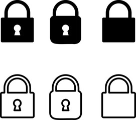 Lock vector simple icon set on white background..eps