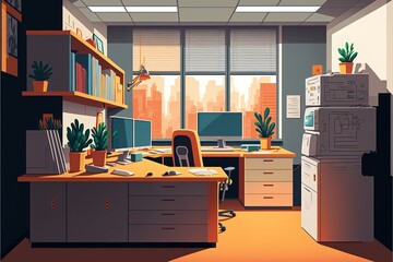 Modern Office art background. Web and Graphic Design.