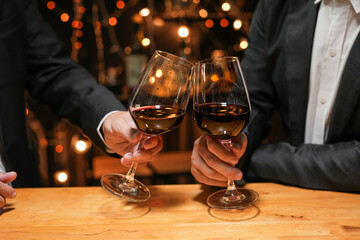 food and Drink, wine red and for a friendly, in a bar or a restaurant	