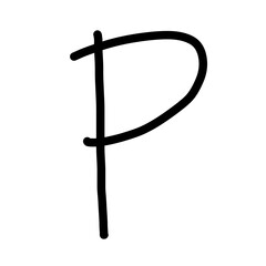 Handwriting Alphabet P © Nokwernder.design