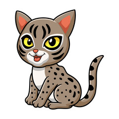Cute ocicat cat cartoon sitting