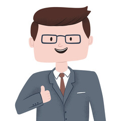 businessman give tumb up clip art illustration 