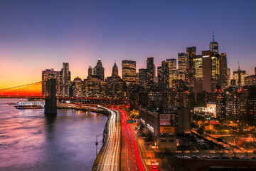 Sunset at Manhattan New York. NY, USA