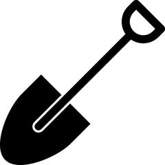 Shovel icon flat. Illustration isolated vector sign symbol on white