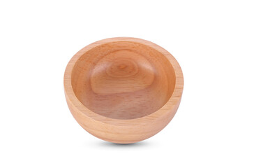 Wooden bowl. Isolated on white background