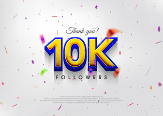 Colorful theme greeting 10K followers, thank you greetings for banners, posters and social media posts.