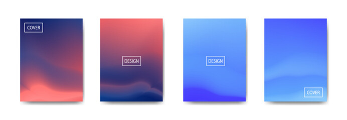 set of abstract background with beautiful gradation color, colorful background for poster flyer banner backdrop.vertical banner.cool fluid background vector illustration