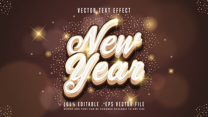 New year 3d editable text effect font style