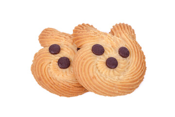 short pastry cookies isolated on white background