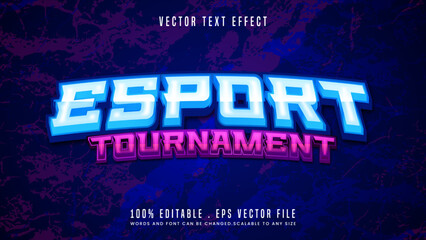 Esport Tournament 3d editable text effect font style