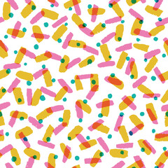 Colorful abstract hand drawn seamless pattern