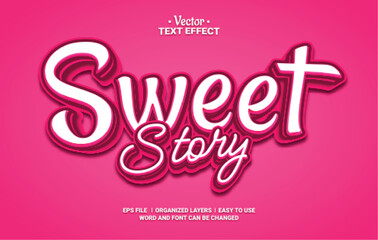 Sweet Story Editable Vector Text Effect.