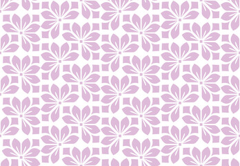Flower geometric pattern. Seamless vector background. White and pink ornament