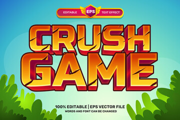 Crush Game Cartoon 3D Editable text Effect Style