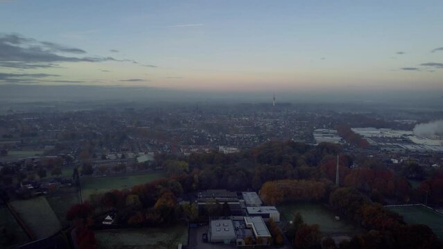 Helmond  farm filed full with a Sunrise in the background