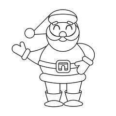 Cute doodle santa claus for merry christmas on white background.