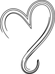 calligraphy drawn heart png