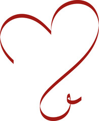 calligraphy drawn heart png