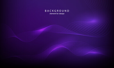 Abstract background. Wave element for design. Digital frequency track equalizer. Stylized line art. Colorful shiny wave with lines created using blend tool. Curved wavy line smooth stripe. Vector.