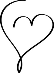 calligraphy drawn heart png