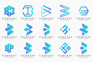 creative letter B logo icon set. design for business of luxury, elegant, simple.