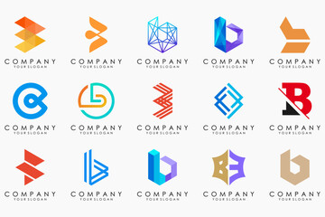 creative letter B logo icon set. design for business of luxury, elegant, simple.
