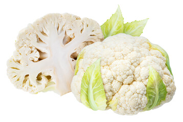 Fresh Cauliflower  on white background, Cauliflower on White Background PNG File.