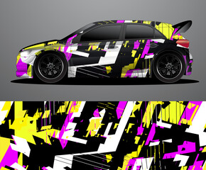 Rally car decal graphic wrap vector, abstract background