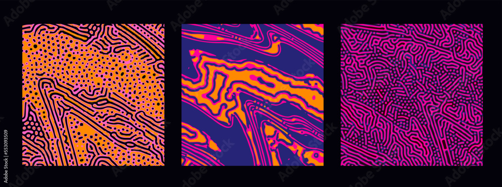 Aufkleber Psychedelic surrealistic abstract background. Organic pattern with colorful lines. 