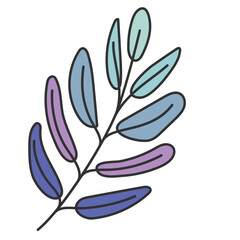 hand drawn shapes and floral leaf design elements. Exotic jungle leaves. Abstract contemporary modern trendy illustrations element icon