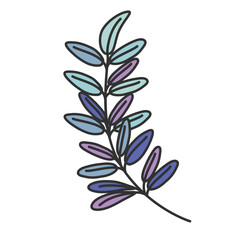 hand drawn shapes and floral leaf design elements. Exotic jungle leaves. Abstract contemporary modern trendy illustrations element icon