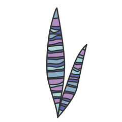 hand drawn shapes and floral leaf design elements. Exotic jungle leaves. Abstract contemporary modern trendy illustrations element icon