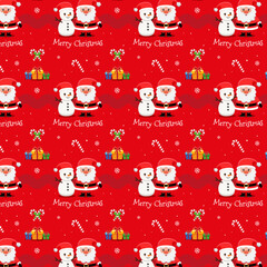 seamless christmas pattern santa and snowman
