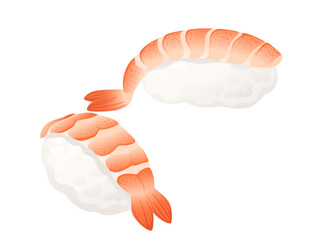 Sushi food with shrimp traditional japanese food vector illustration isolated on white background
