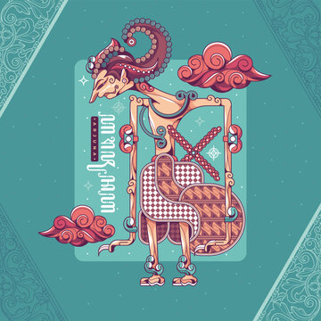 indonesian culture wayang character vector art traditional letter means arjuna