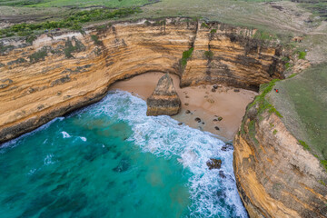 Aerial view of Tanjung Ringgit area, east coast Lombok island.