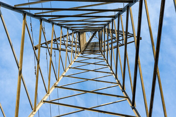 Electrical tower view from below